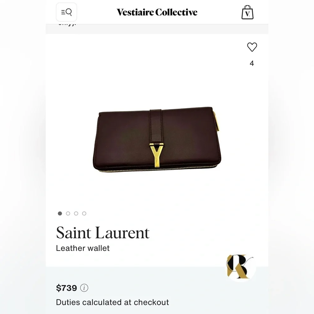 Saint Laurent Dark‎ Brown Leather wallet - Picture 5 of 16